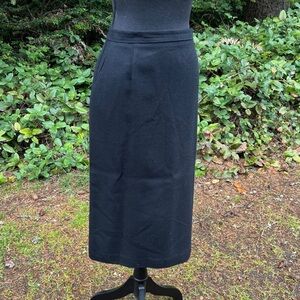 Koret Vintage 100% Wool Lined Black Zip Back Business Stewardess Skirt Size 16